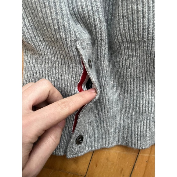 Thom Browne Grey Ribbed Wool Cardigan Dress RWB Trim Made in Italy Size 1 - Picture 7 of 7